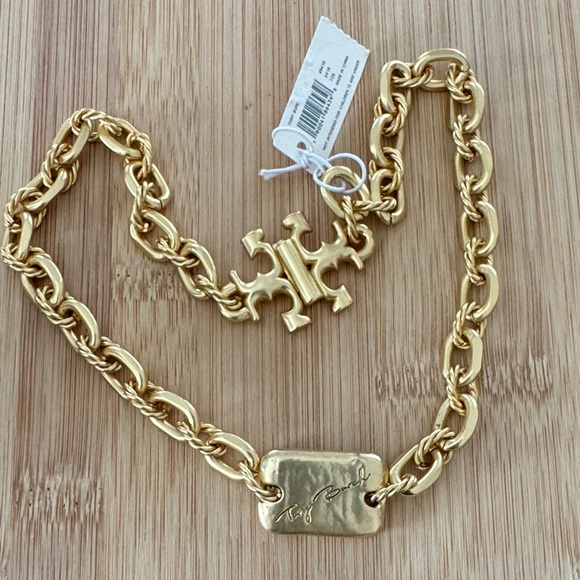 Tory Burch Jewelry - Tory Burch NWT Torsade Gold Logo Chain Necklace